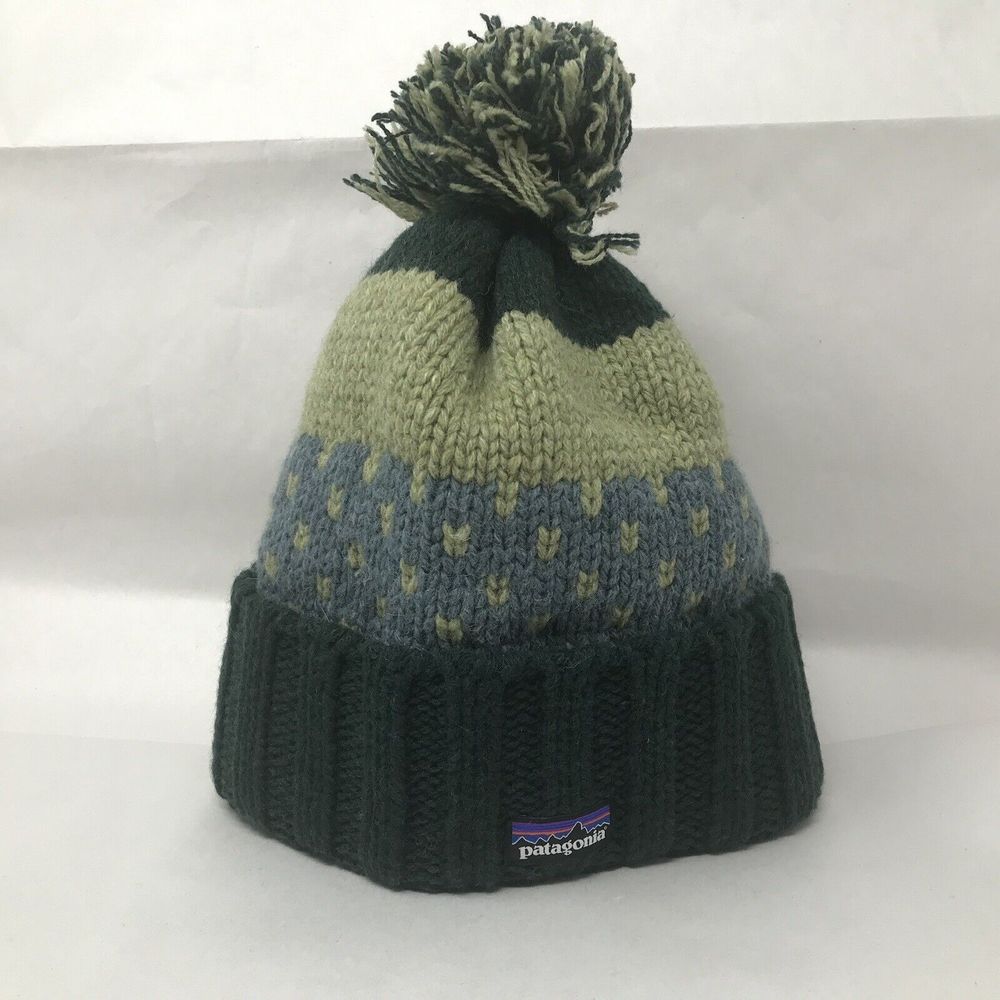 Patagonia Snowbelle Beanie Winter Hat Adult One Size Nordic Knit Northern Green - Picture 7 of 8